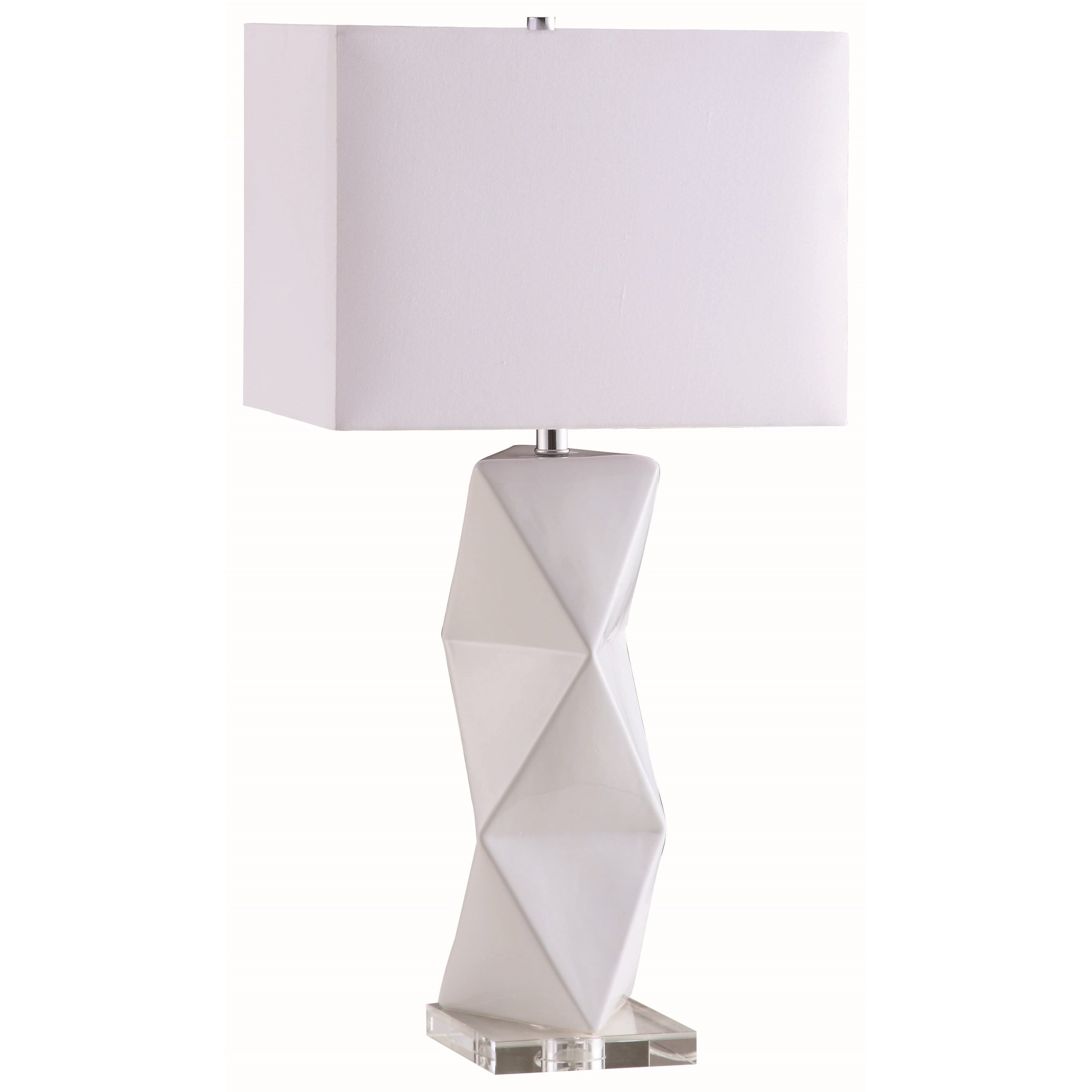 Coaster Table Lamps Contemporary White Ceramic Table Lamp Rife's Home